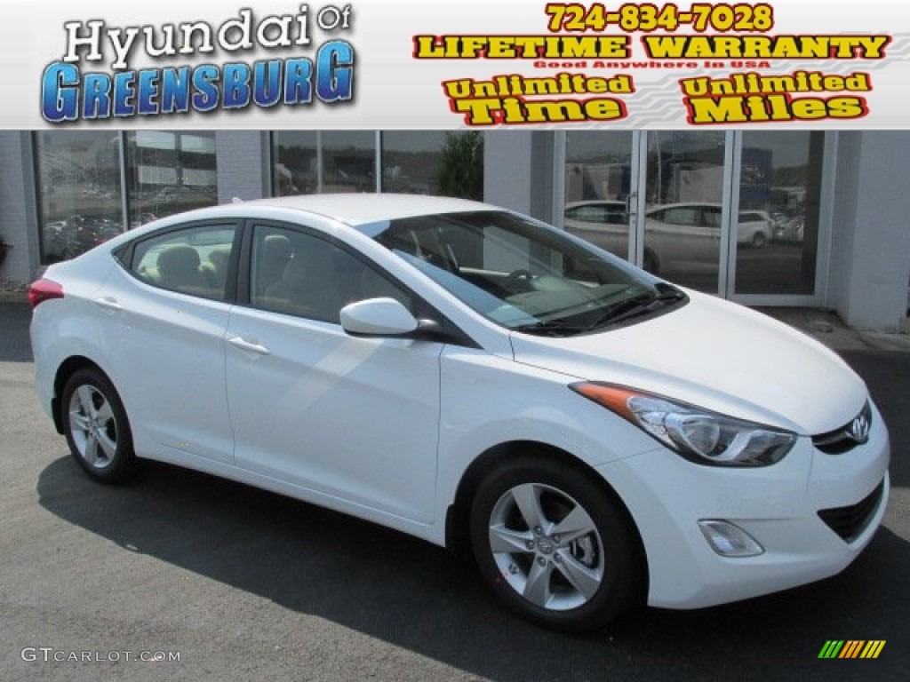2013 Elantra GLS - Shimmering White / Beige photo #1
