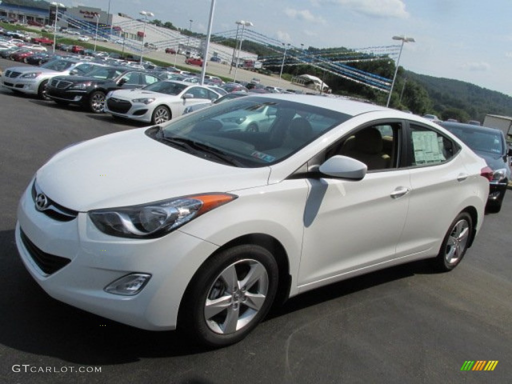 2013 Elantra GLS - Shimmering White / Beige photo #5
