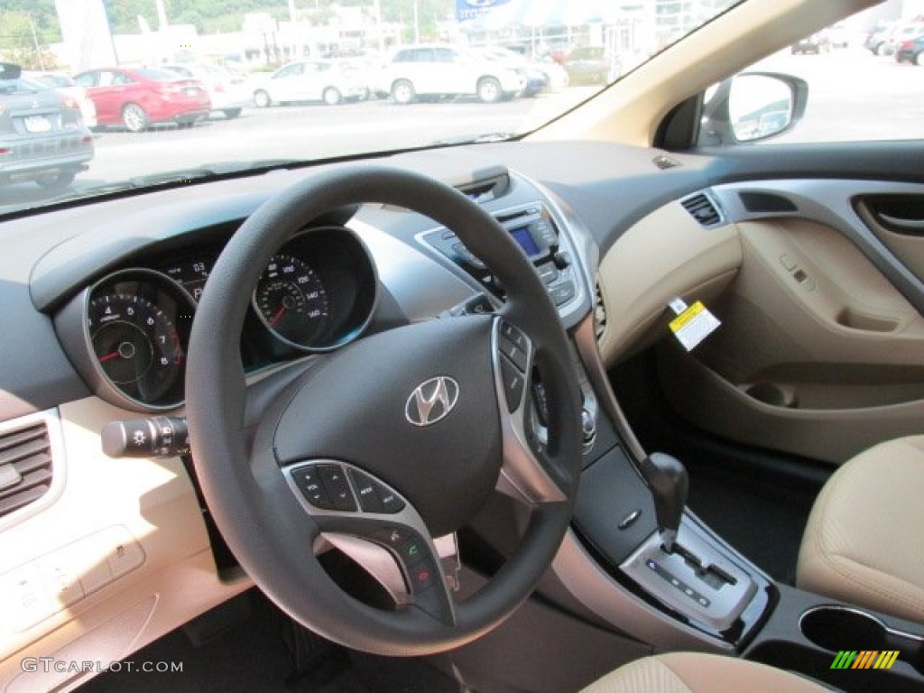 2013 Elantra GLS - Shimmering White / Beige photo #8