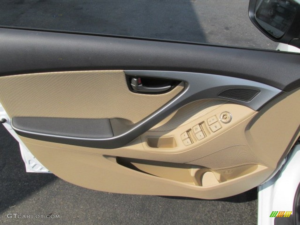 2013 Elantra GLS - Shimmering White / Beige photo #9