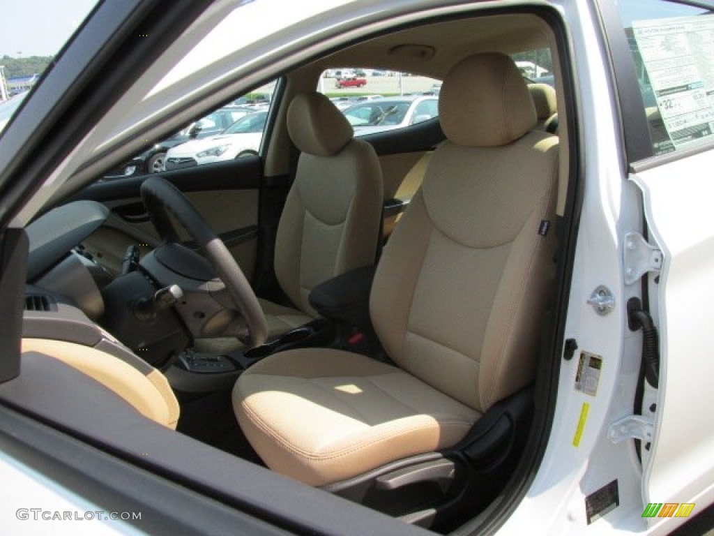 2013 Elantra GLS - Shimmering White / Beige photo #10