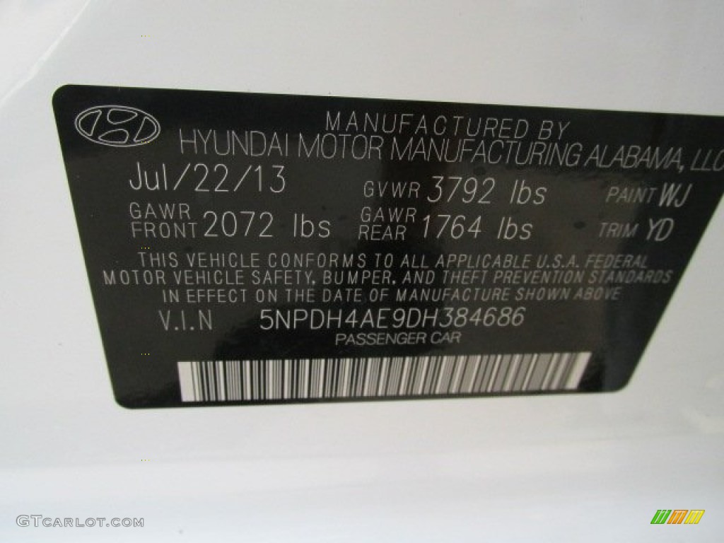 2013 Elantra GLS - Shimmering White / Beige photo #15