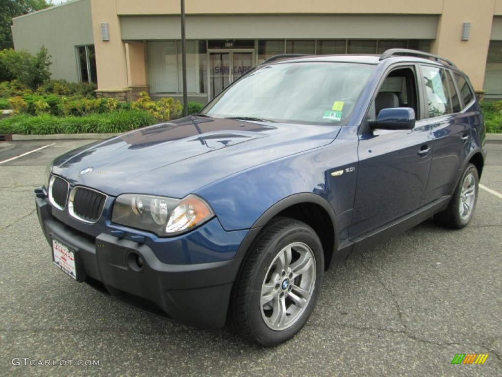 2004 X3 3.0i - Mystic Blue Metallic / Grey photo #2