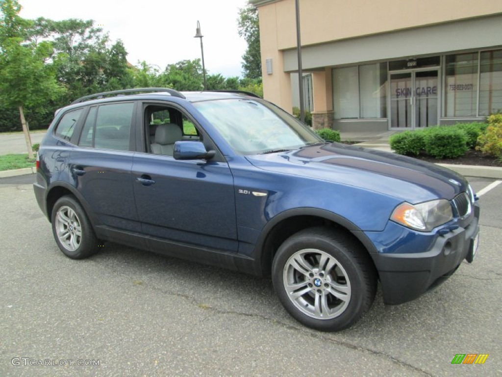 2004 X3 3.0i - Mystic Blue Metallic / Grey photo #10