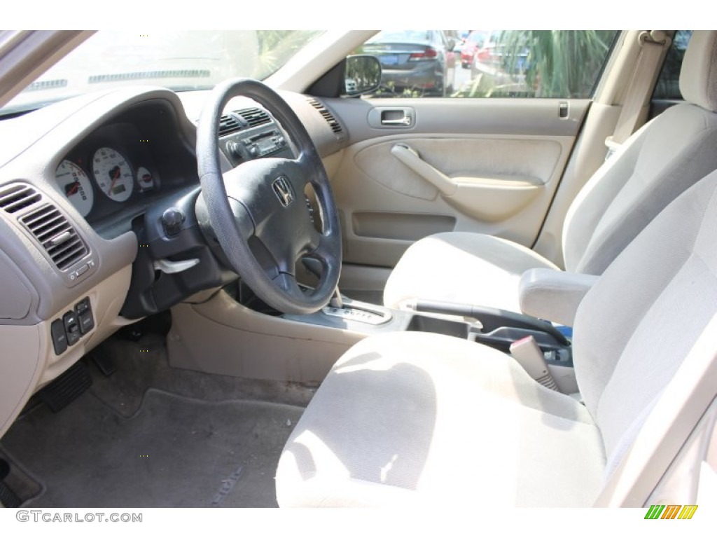 Beige Interior 2002 Honda Civic EX Sedan Photo #84513171