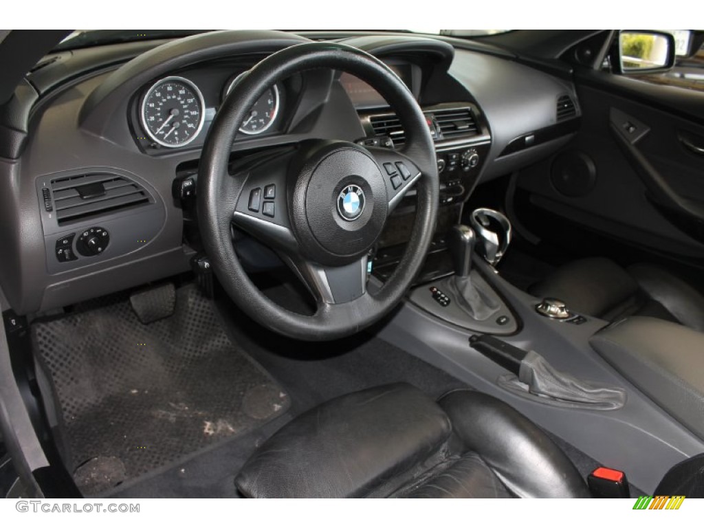 Black Interior 2005 BMW 6 Series 645i Convertible Photo #84515172