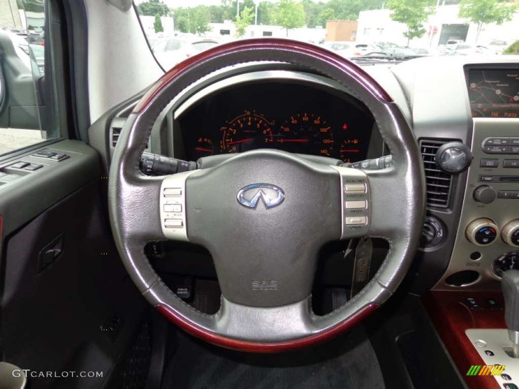 2006 Infiniti QX 56 4WD Graphite Steering Wheel Photo #84515775