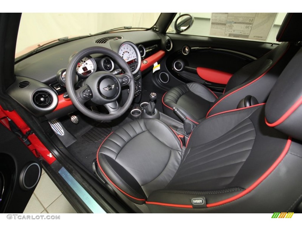 Championship Lounge Leather/Red Piping Interior 2014 Mini Cooper S Convertible Photo #84520672