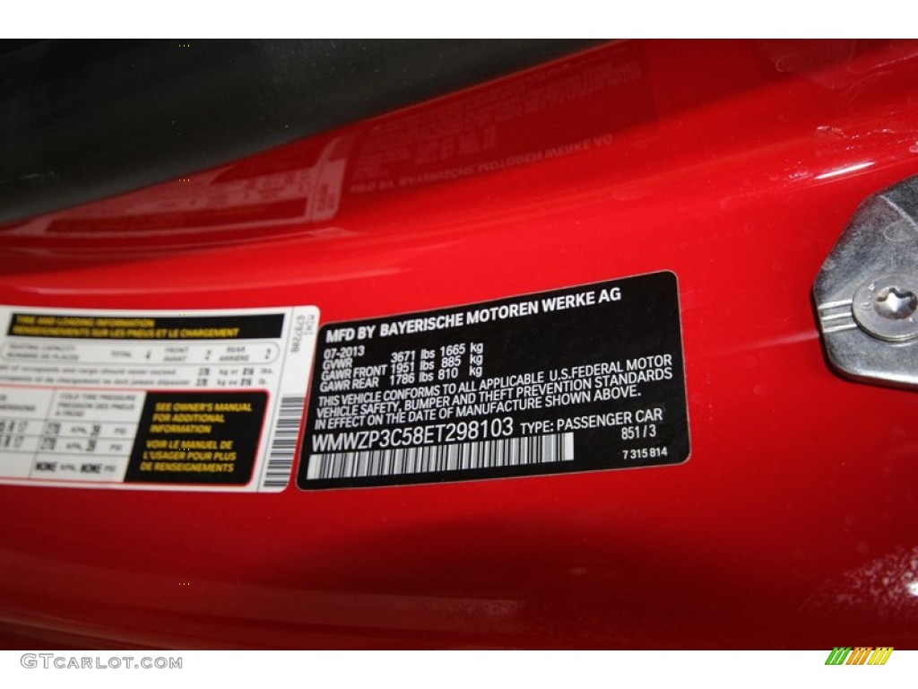 2014 Cooper Color Code 851 for Chili Red Photo #84520813