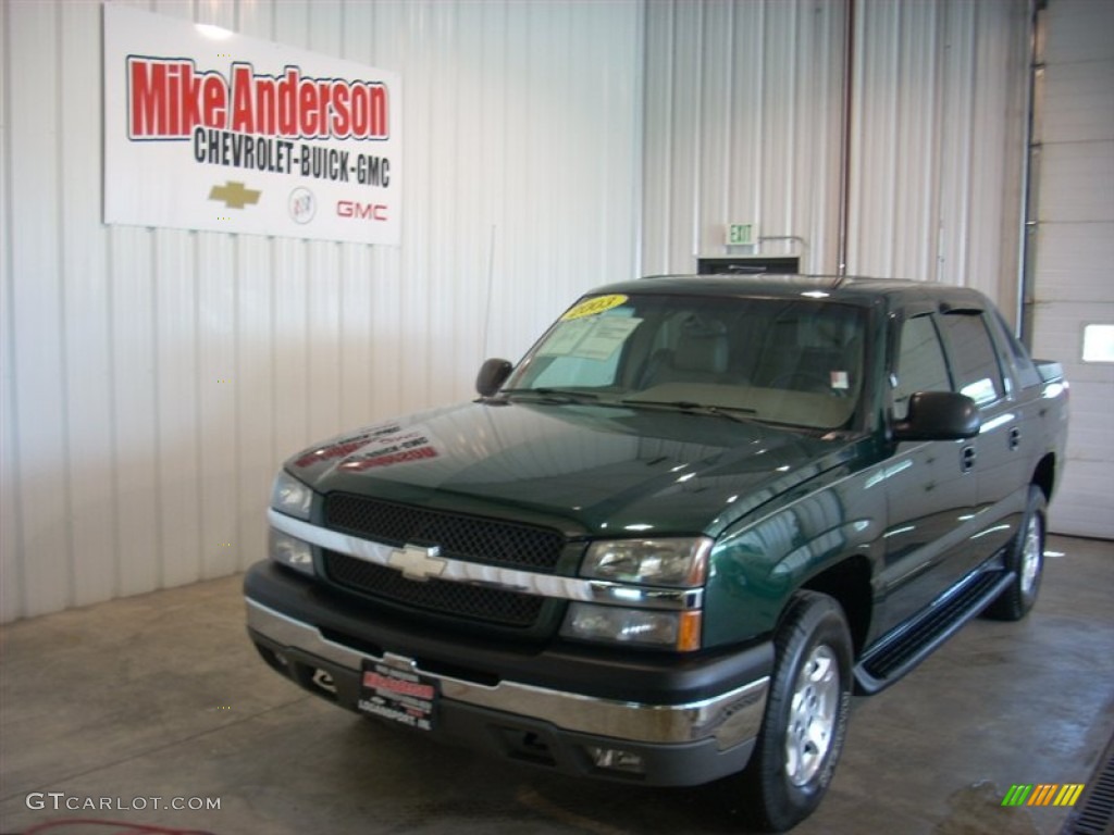 2003 Avalanche 1500 Z71 4x4 - Dark Green Metallic / Medium Neutral photo #1