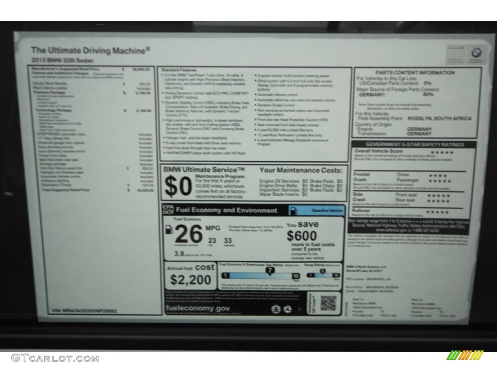 2013 3 Series 328i Sedan - Glacier Silver Metallic / Black photo #31