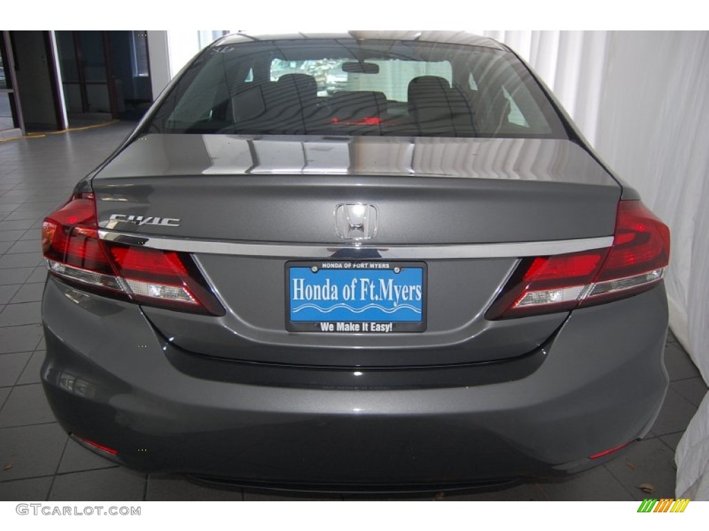 2013 Civic LX Sedan - Polished Metal Metallic / Black photo #5