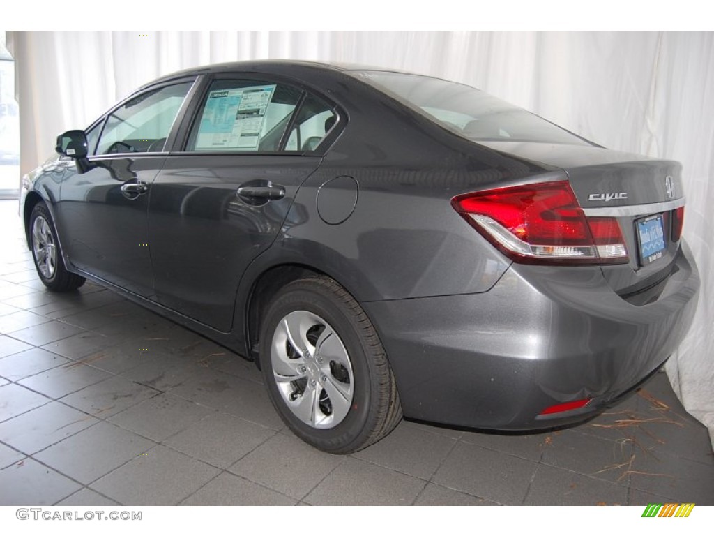 2013 Civic LX Sedan - Polished Metal Metallic / Black photo #6