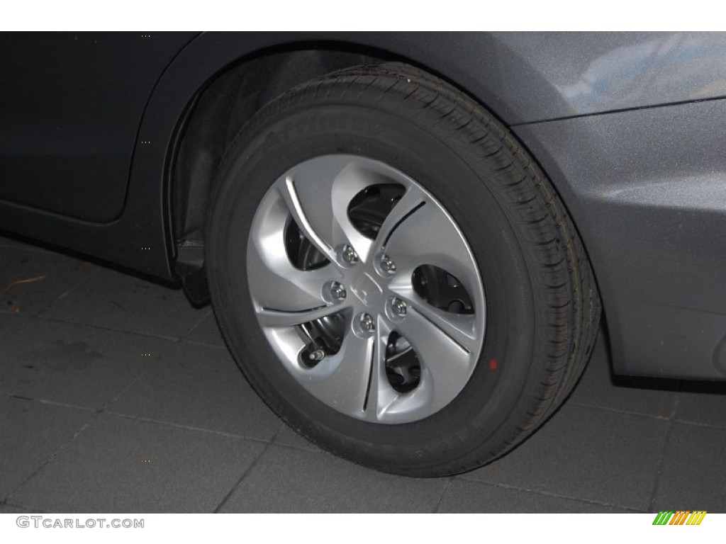 2013 Civic LX Sedan - Polished Metal Metallic / Black photo #7
