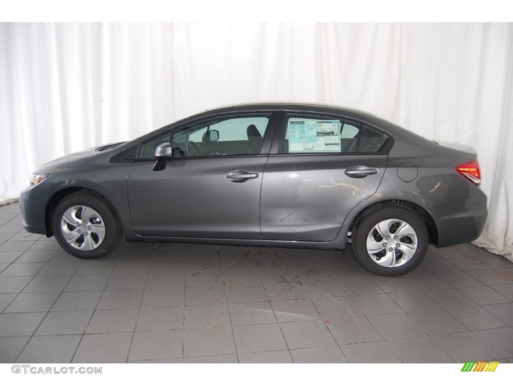 2013 Civic LX Sedan - Polished Metal Metallic / Black photo #8