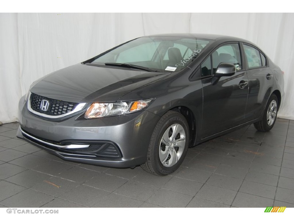 2013 Civic LX Sedan - Polished Metal Metallic / Black photo #9