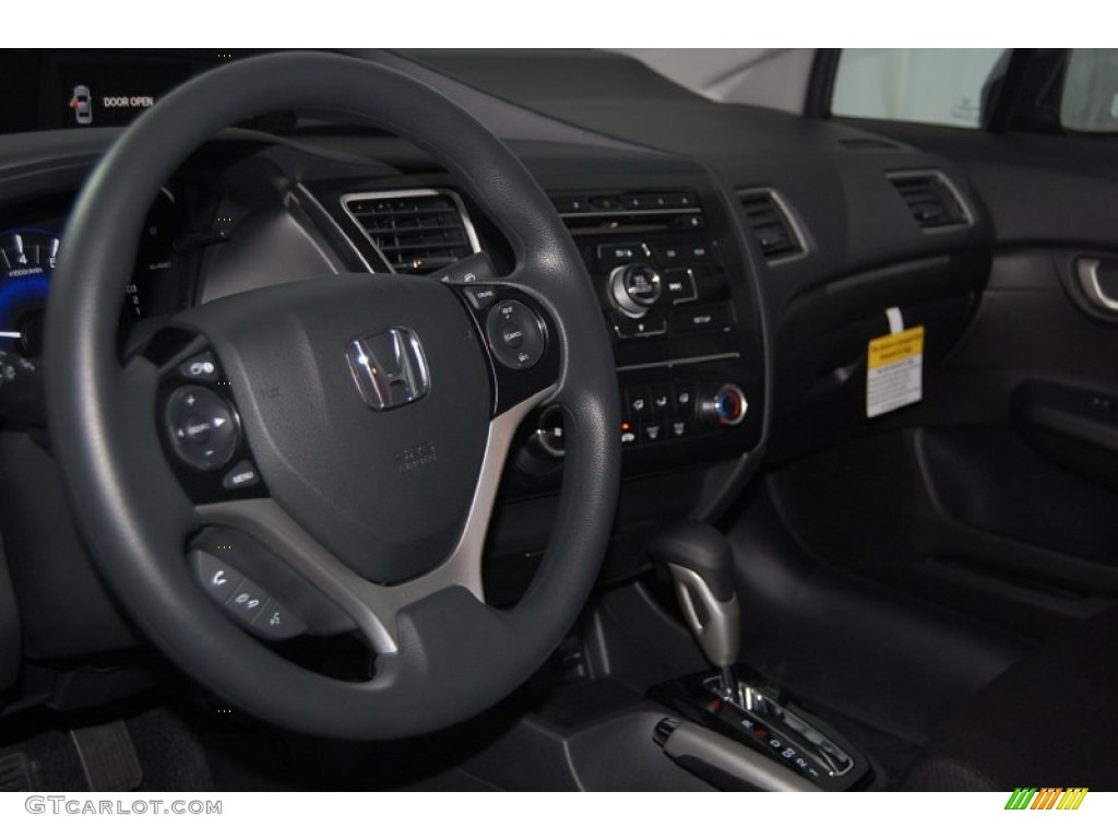 2013 Civic LX Sedan - Polished Metal Metallic / Black photo #11