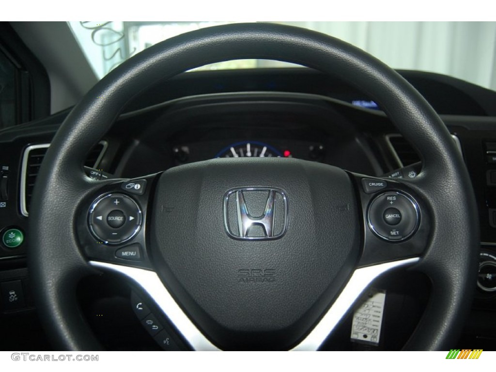2013 Civic LX Sedan - Polished Metal Metallic / Black photo #18