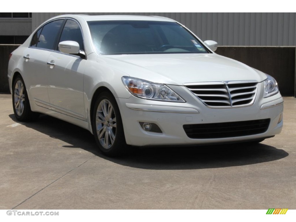 2009 Genesis 3.8 Sedan - White Satin Pearl / Beige photo #1