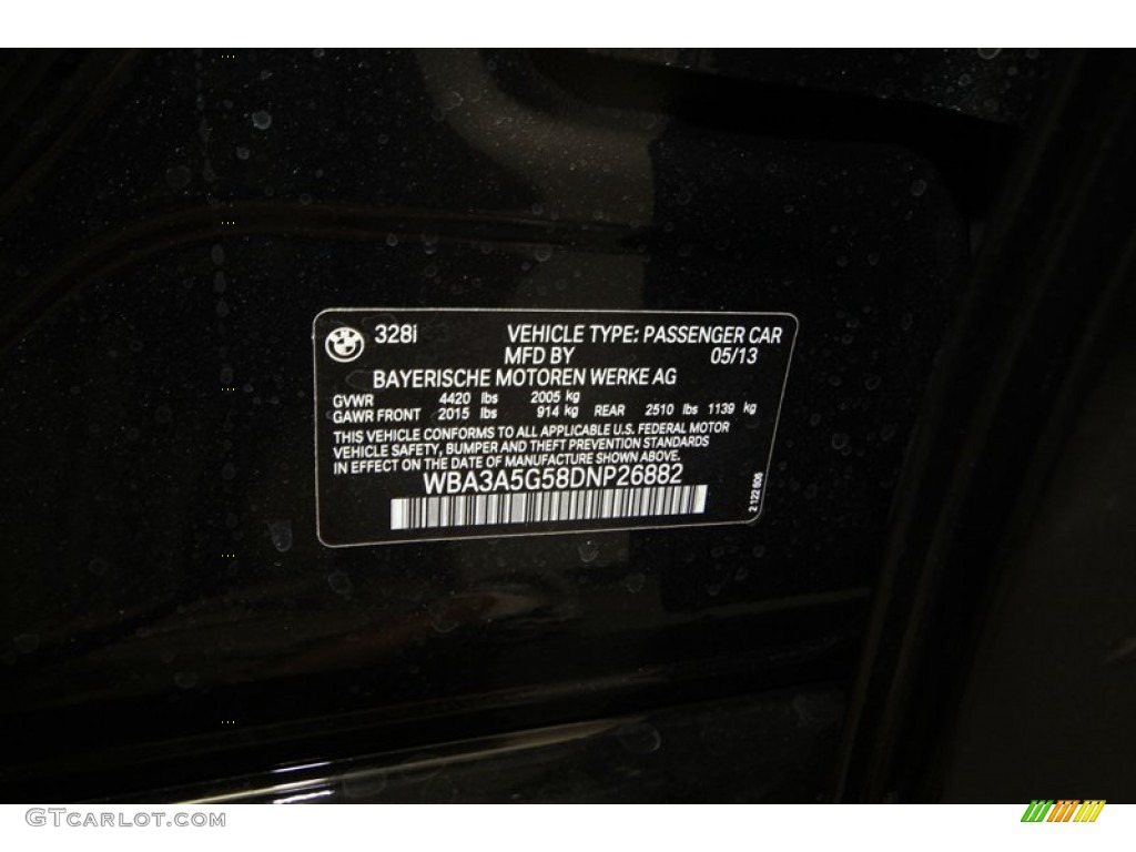 2013 3 Series 328i Sedan - Black Sapphire Metallic / Venetian Beige photo #33