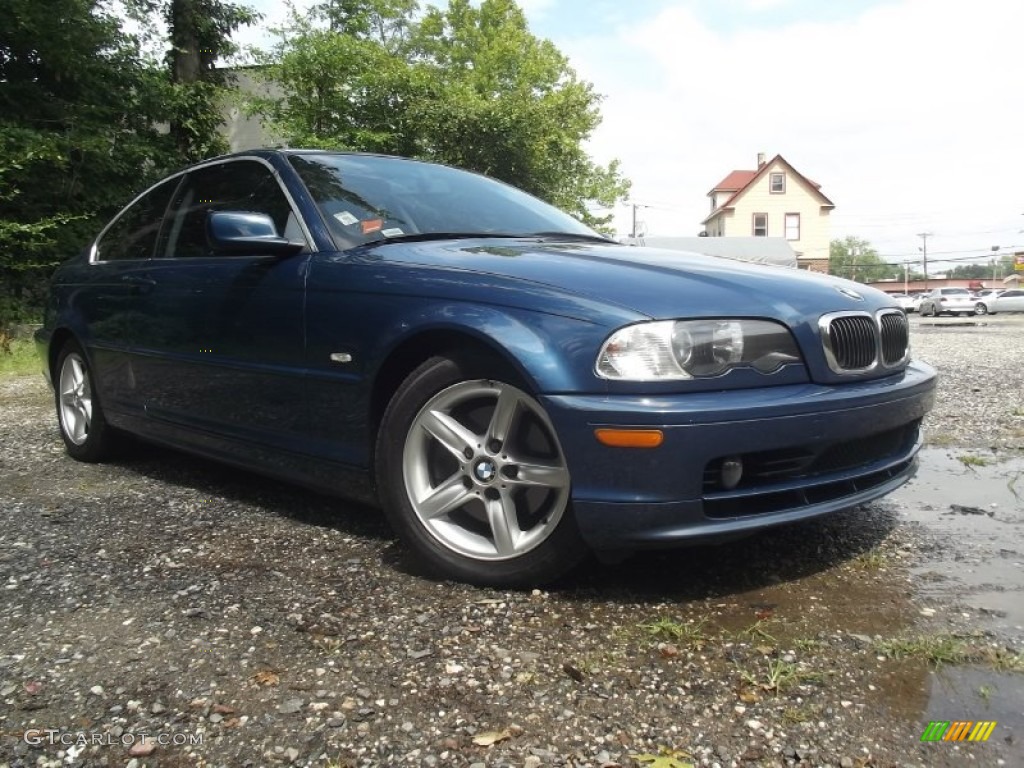 2002 3 Series 325i Coupe - Orient Blue Metallic / Black photo #2