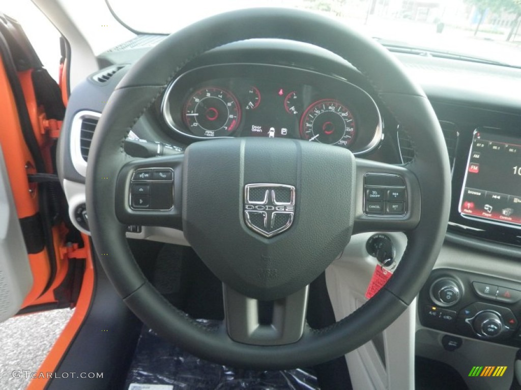 2013 Dodge Dart SXT Black/Light Tungsten Steering Wheel Photo #84532546