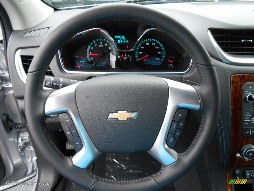 2014 Chevrolet Traverse LT Ebony Steering Wheel Photo #84533389