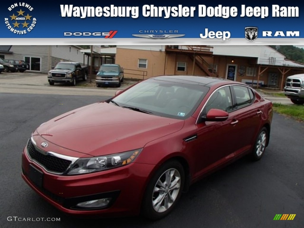 2013 Optima EX - Dark Cherry Pearl Metallic / Beige photo #1