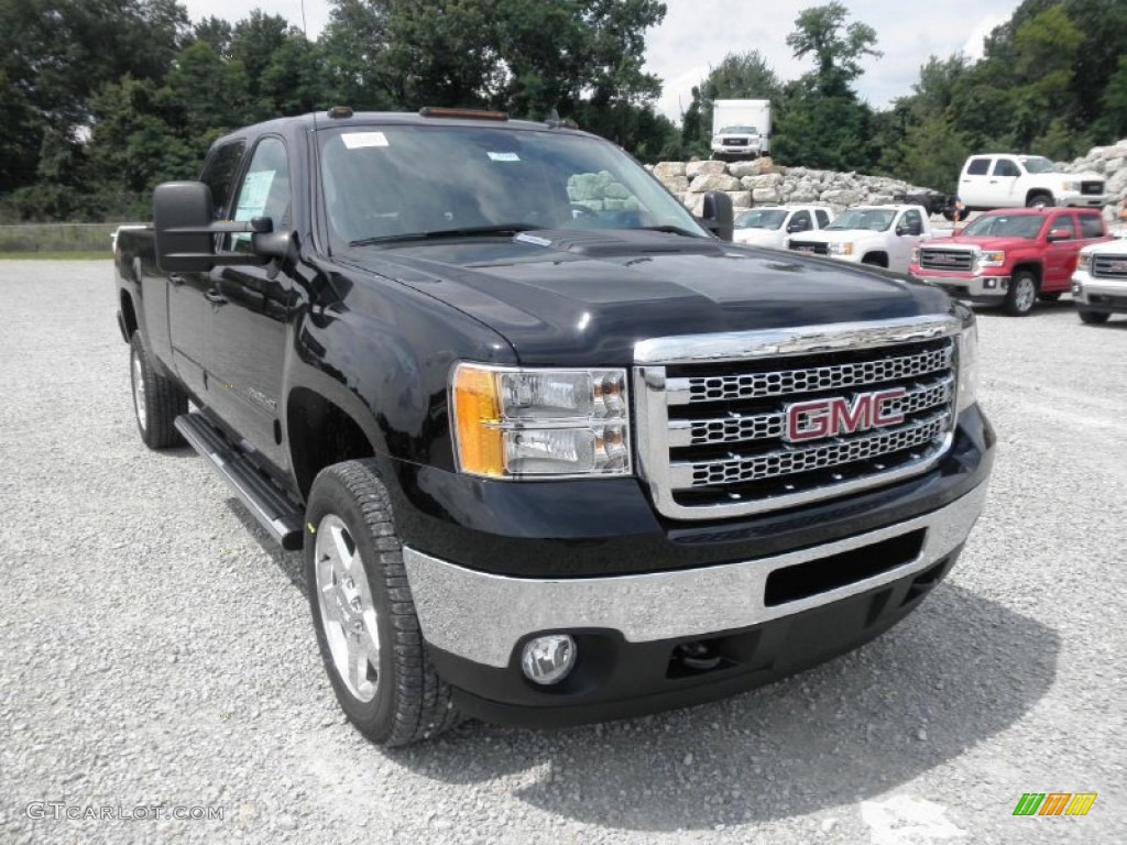 Onyx Black 2014 GMC Sierra 2500HD SLT Crew Cab 4x4 Exterior Photo #84536407