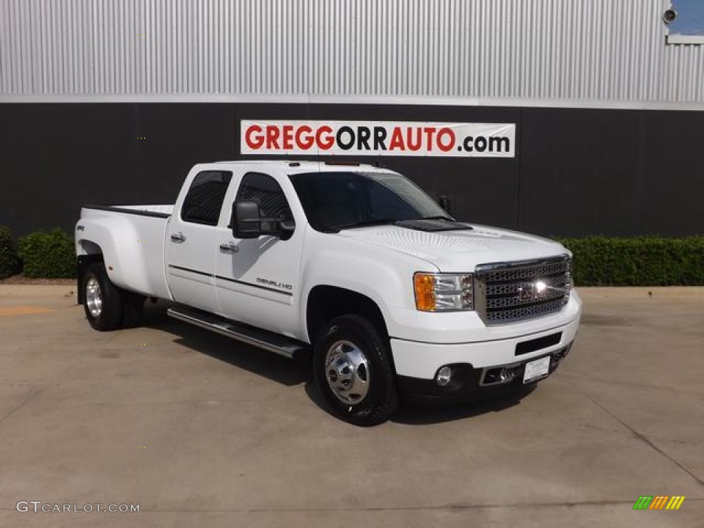 2014 Sierra 3500HD Denali Crew Cab 4x4 Dually - Summit White / Cocoa/Light Cashmere photo #1