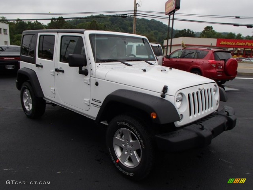 Bright White 2014 Jeep Wrangler Unlimited Sport S 4x4 Exterior Photo #84540700