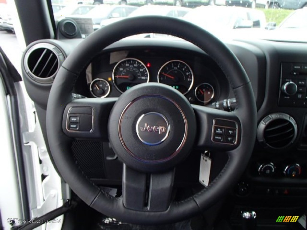 2014 Jeep Wrangler Unlimited Sport S 4x4 Black Steering Wheel Photo #84541027