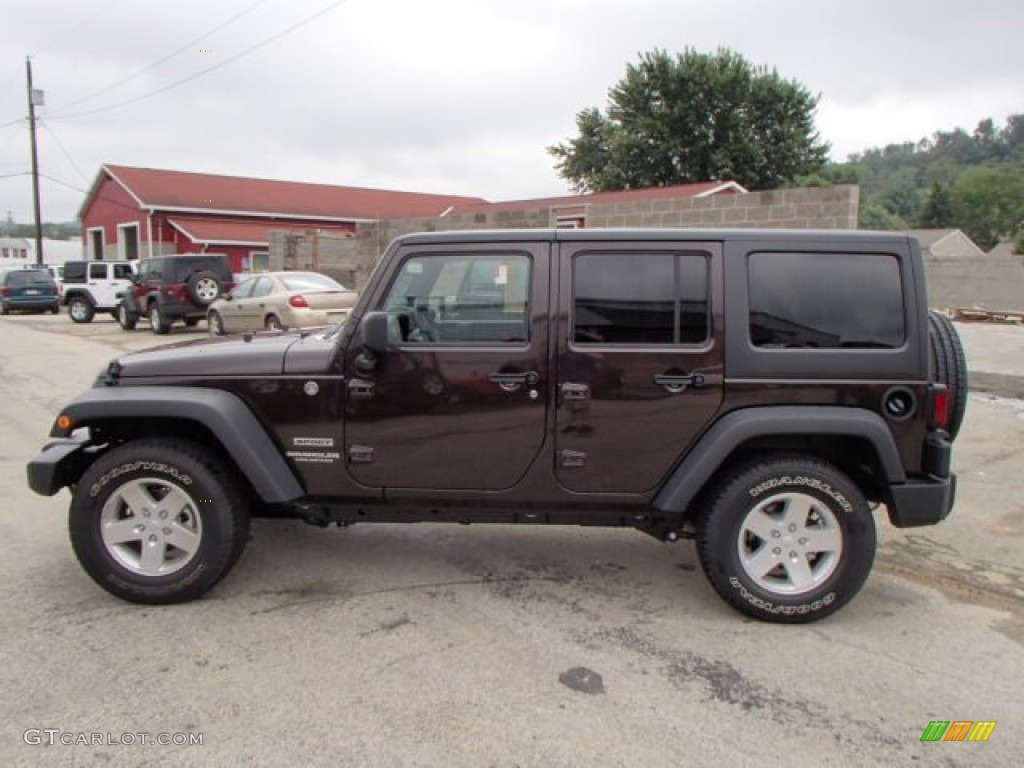 Rugged Brown Pearl 2013 Jeep Wrangler Unlimited Sport S 4x4 Exterior Photo #84541639