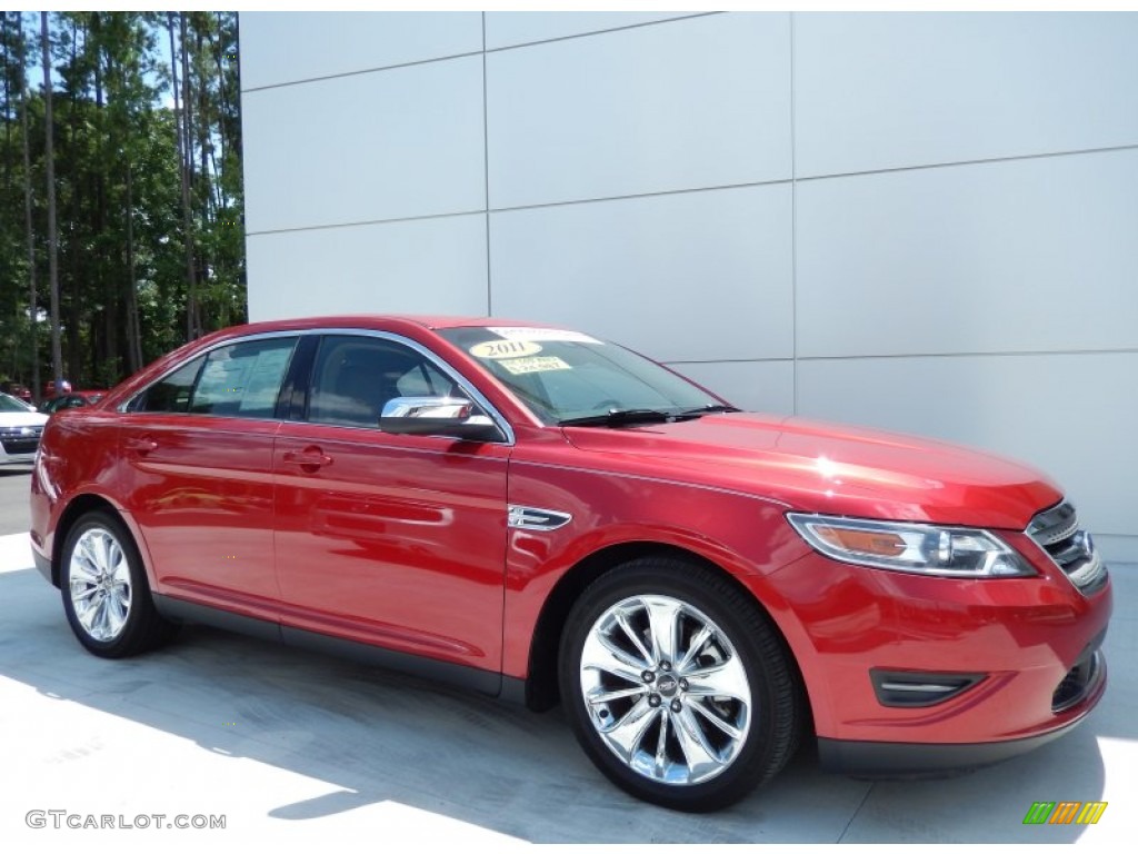 2011 Taurus Limited - Red Candy / Light Stone photo #6