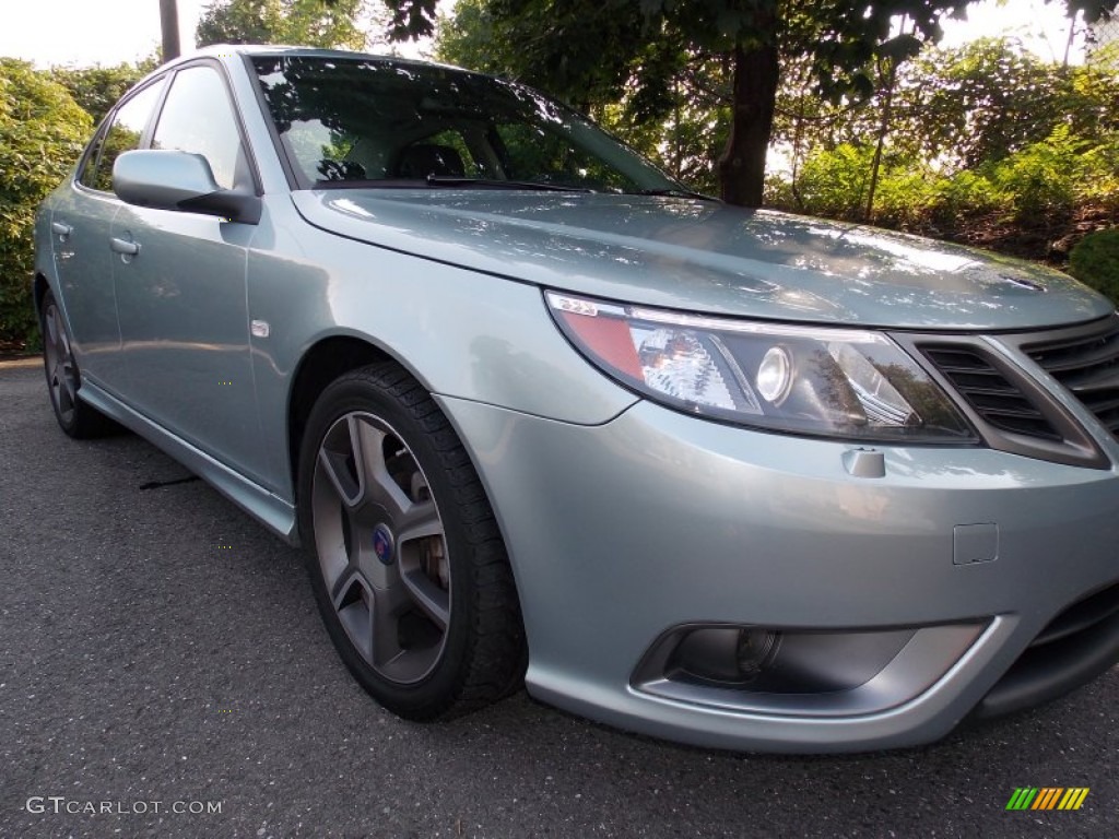 2010 9-3 Aero Sport Sedan XWD - Glacier Silver Metallic / Black photo #7