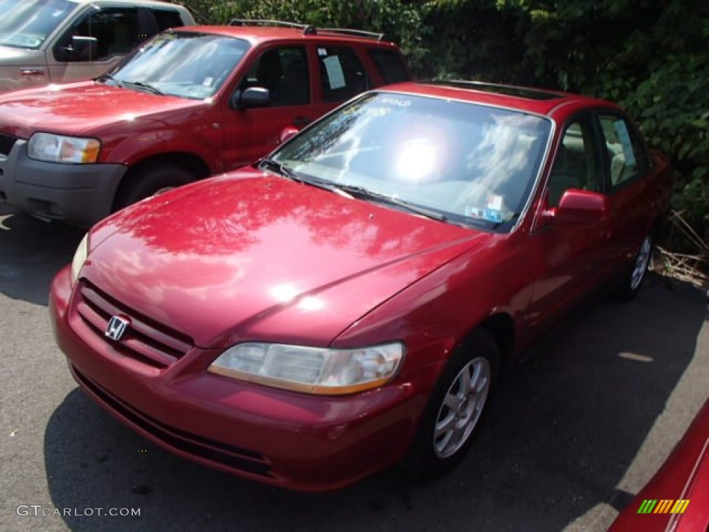 2002 Accord SE Sedan - Firepepper Red Pearl / Ivory photo #3