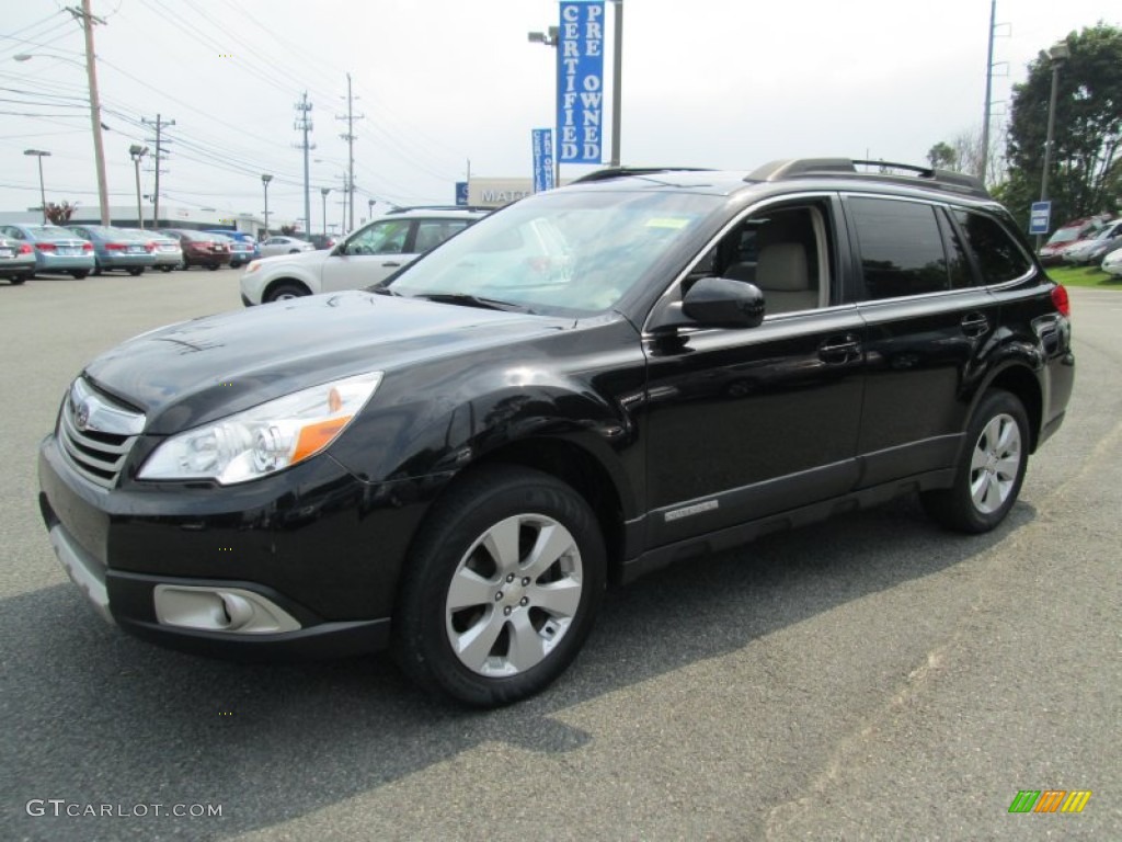 2010 Outback 2.5i Limited Wagon - Crystal Black Silica / Warm Ivory photo #2