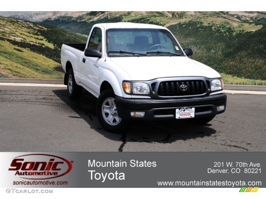 2004 Tacoma Regular Cab - Super White / Charcoal photo #1