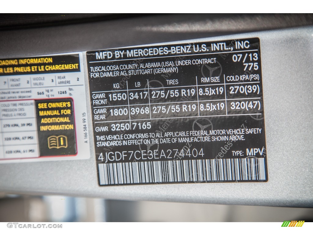 2014 GL Color Code 775 for Iridium Silver Metallic Photo #84548623
