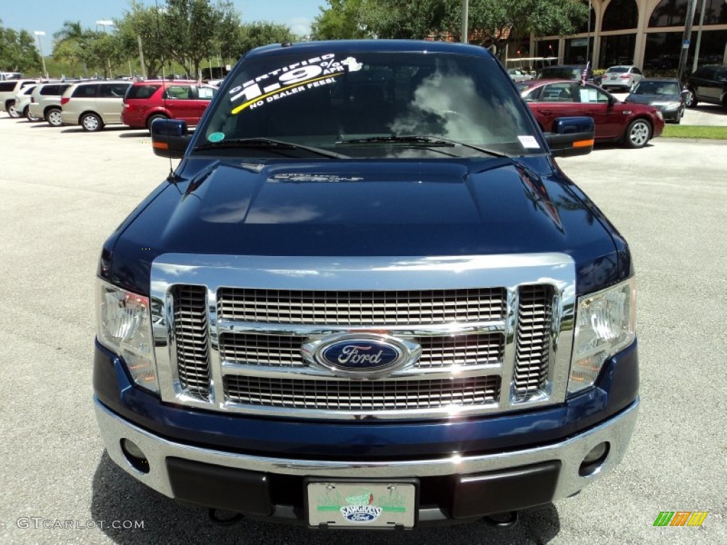 2011 F150 Lariat SuperCrew 4x4 - Dark Blue Pearl Metallic / Black photo #16