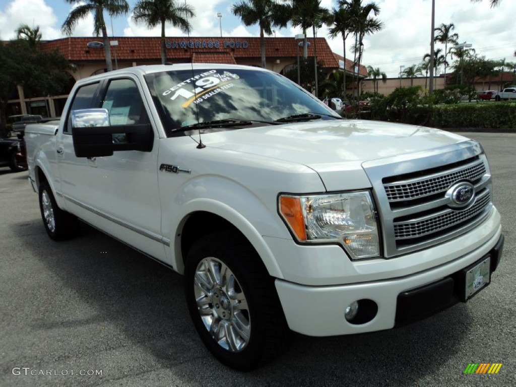 2010 F150 Platinum SuperCrew - White Platinum Metallic Tri Coat / Medium Stone Leather/Sienna Brown photo #1