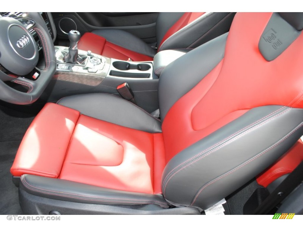 Black/Magma Red Interior 2013 Audi S5 3.0 TFSI quattro Coupe Photo #84550869