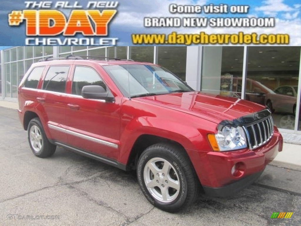 2005 Grand Cherokee Limited 4x4 - Inferno Red Crystal Pearl / Khaki photo #1