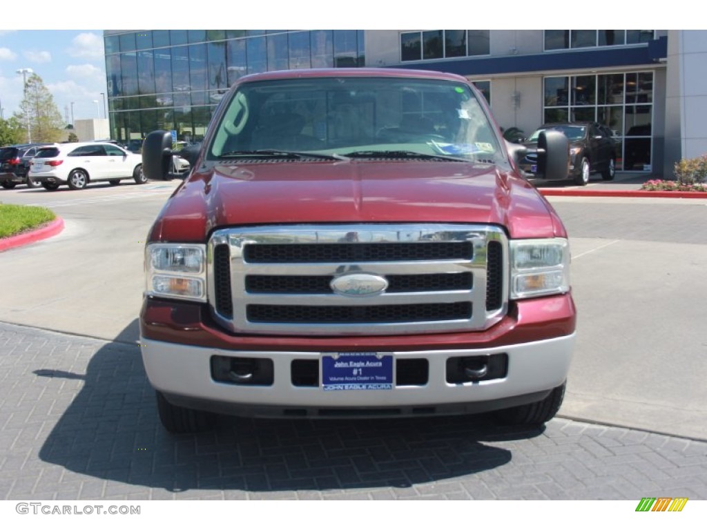 2005 F250 Super Duty XLT SuperCab - Dark Toreador Red Metallic / Dark Flint photo #3