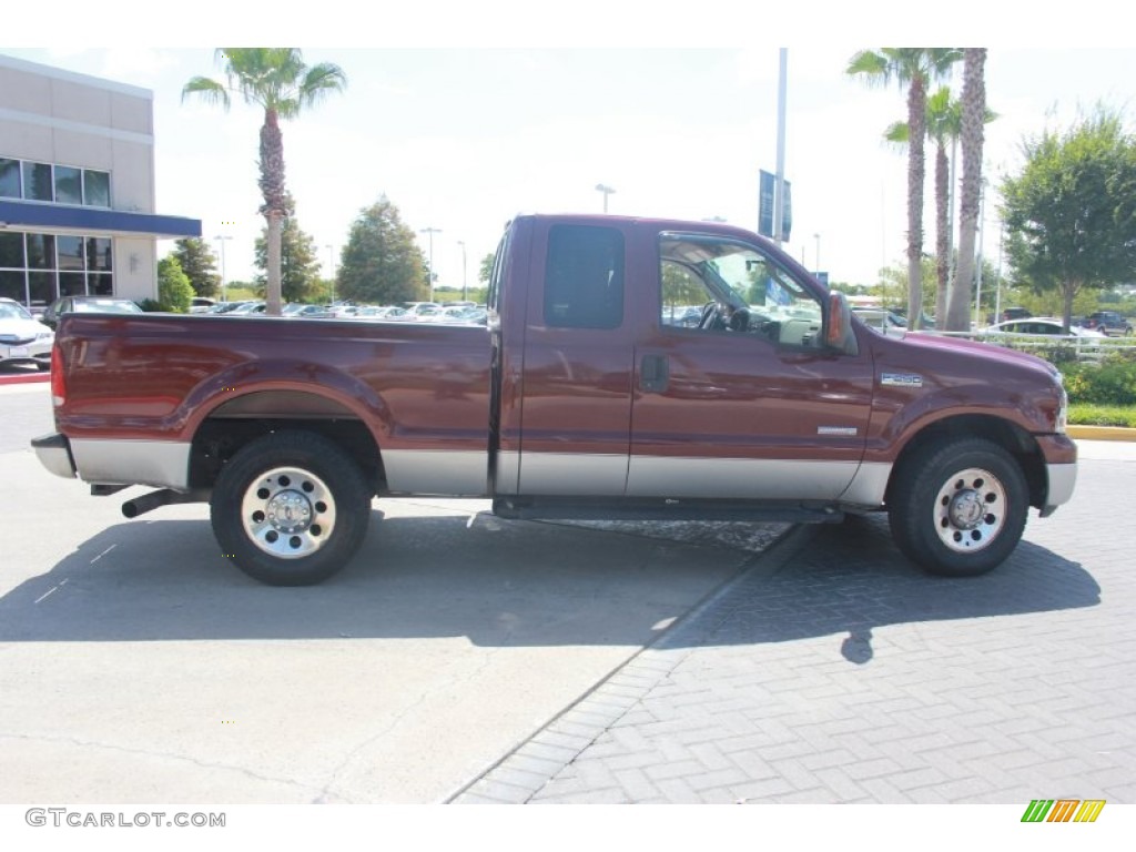 2005 F250 Super Duty XLT SuperCab - Dark Toreador Red Metallic / Dark Flint photo #6