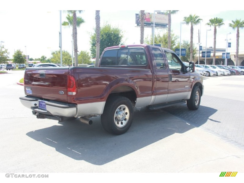 2005 F250 Super Duty XLT SuperCab - Dark Toreador Red Metallic / Dark Flint photo #8