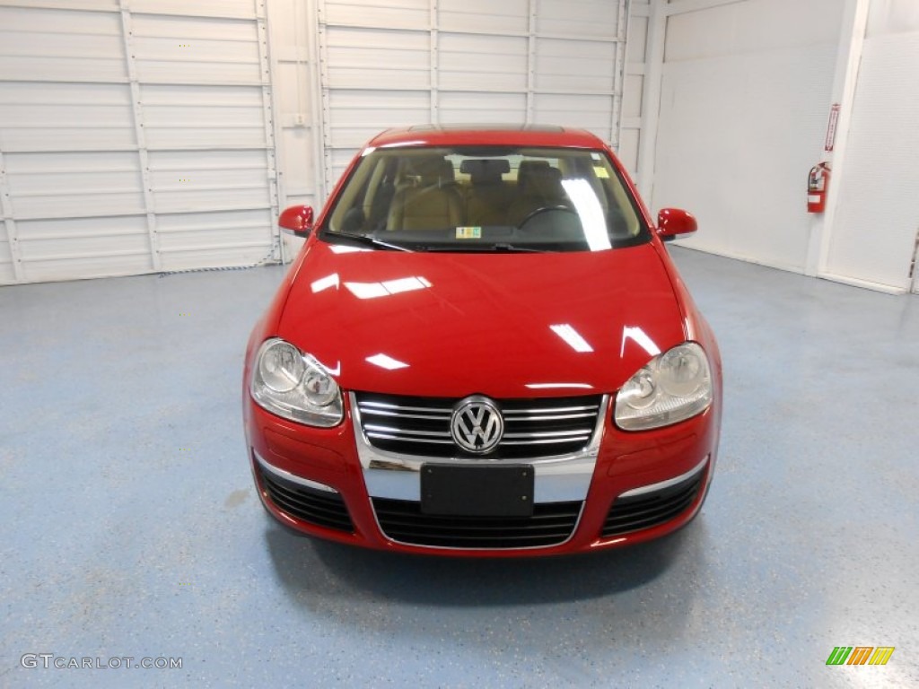 2008 Jetta SE Sedan - Salsa Red / Pure Beige photo #3