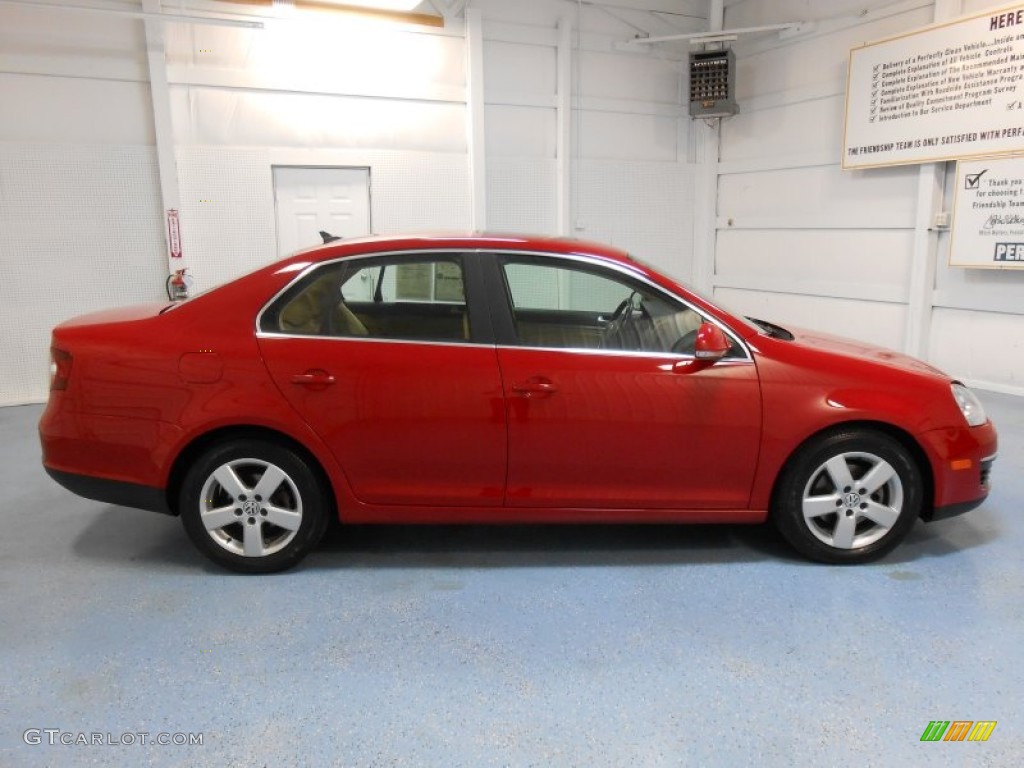 2008 Jetta SE Sedan - Salsa Red / Pure Beige photo #5