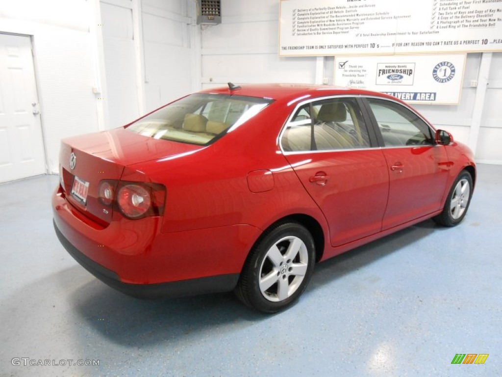 2008 Jetta SE Sedan - Salsa Red / Pure Beige photo #6