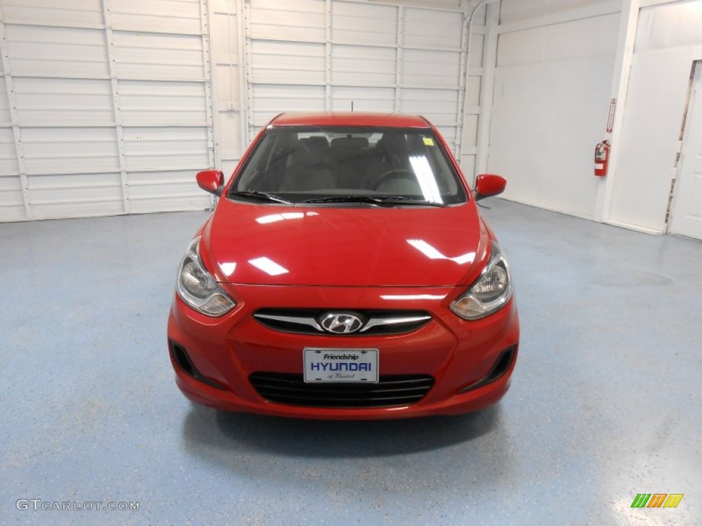 2012 Accent GLS 4 Door - Boston Red / Gray photo #3